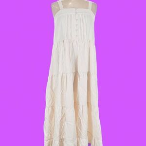 Entro Women's Ivory Tiered Dress sz M